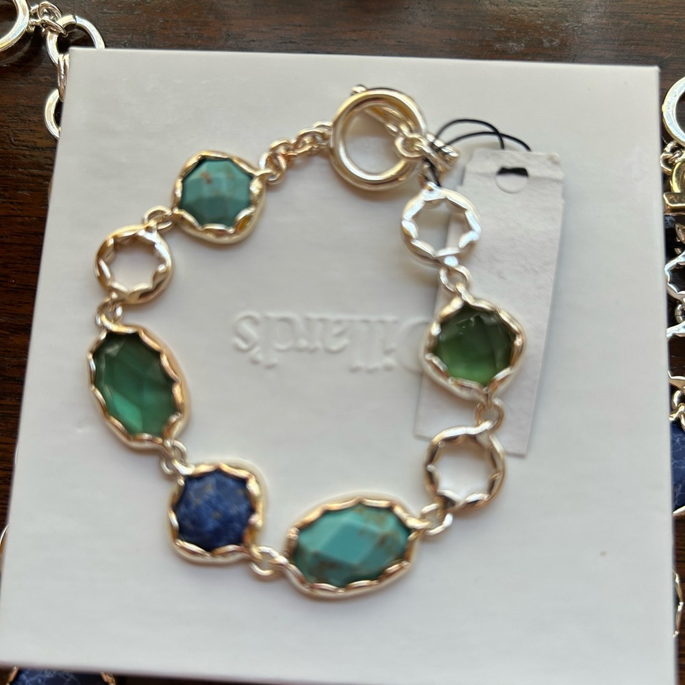 Anne Klein Blue and Green Necklaces & Bracelet Set 3 Items Silver Multicolored - Picture 5 of 8